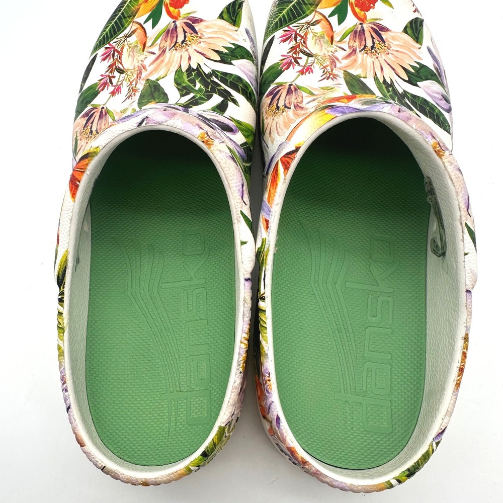 Dansko Kane Tropical Floral Eva Open Back Clogs Women White Multi Mules 37/6.5/7 - Picture 7 of 10